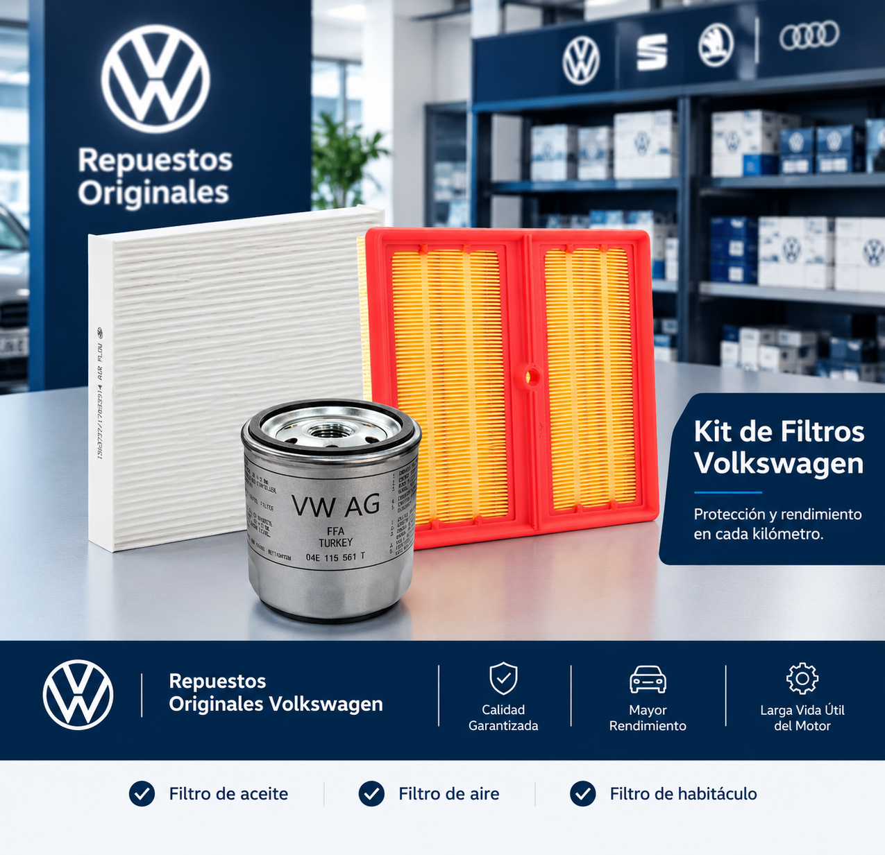 Kit de Filtros. Polo - T-Cross - Nivus - Virtus.